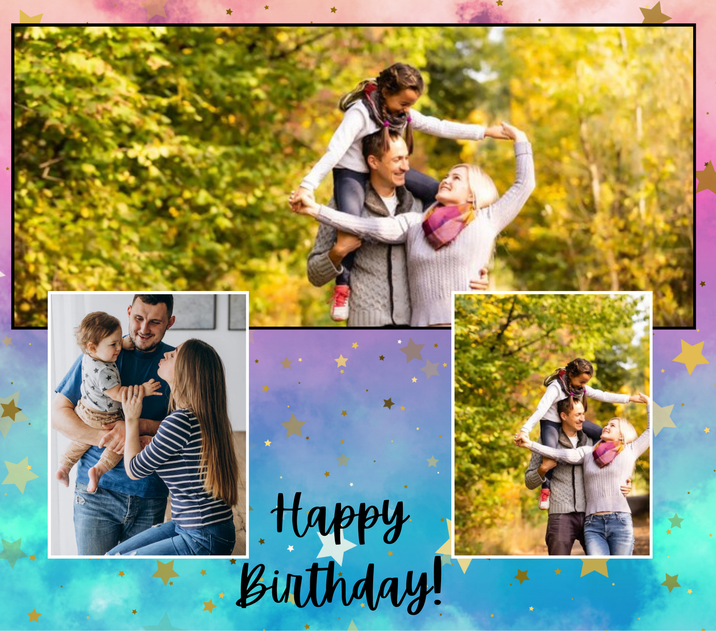 3 Image Birthday Slate - Luxe Custom Designer