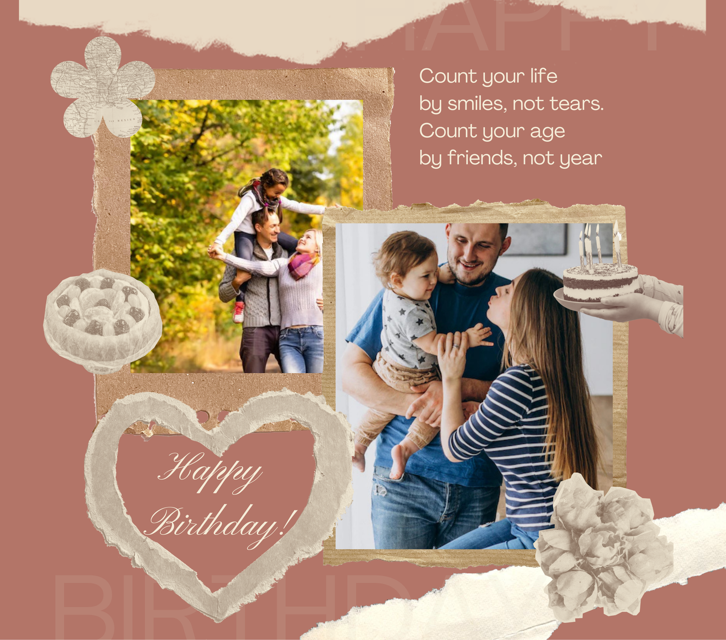2 Image Birthday Slate - Luxe Custom Designer