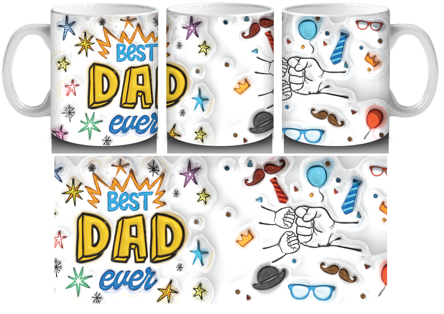 Personalised Best dad ever with names