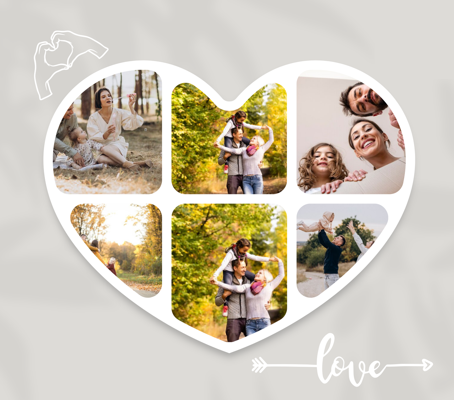 6 Image Heart Photo Slate - Luxe Custom Designer