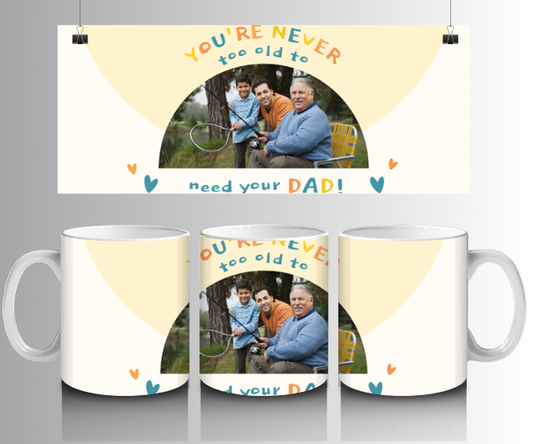 Never to old Photo mug - Luxe Custom Designer