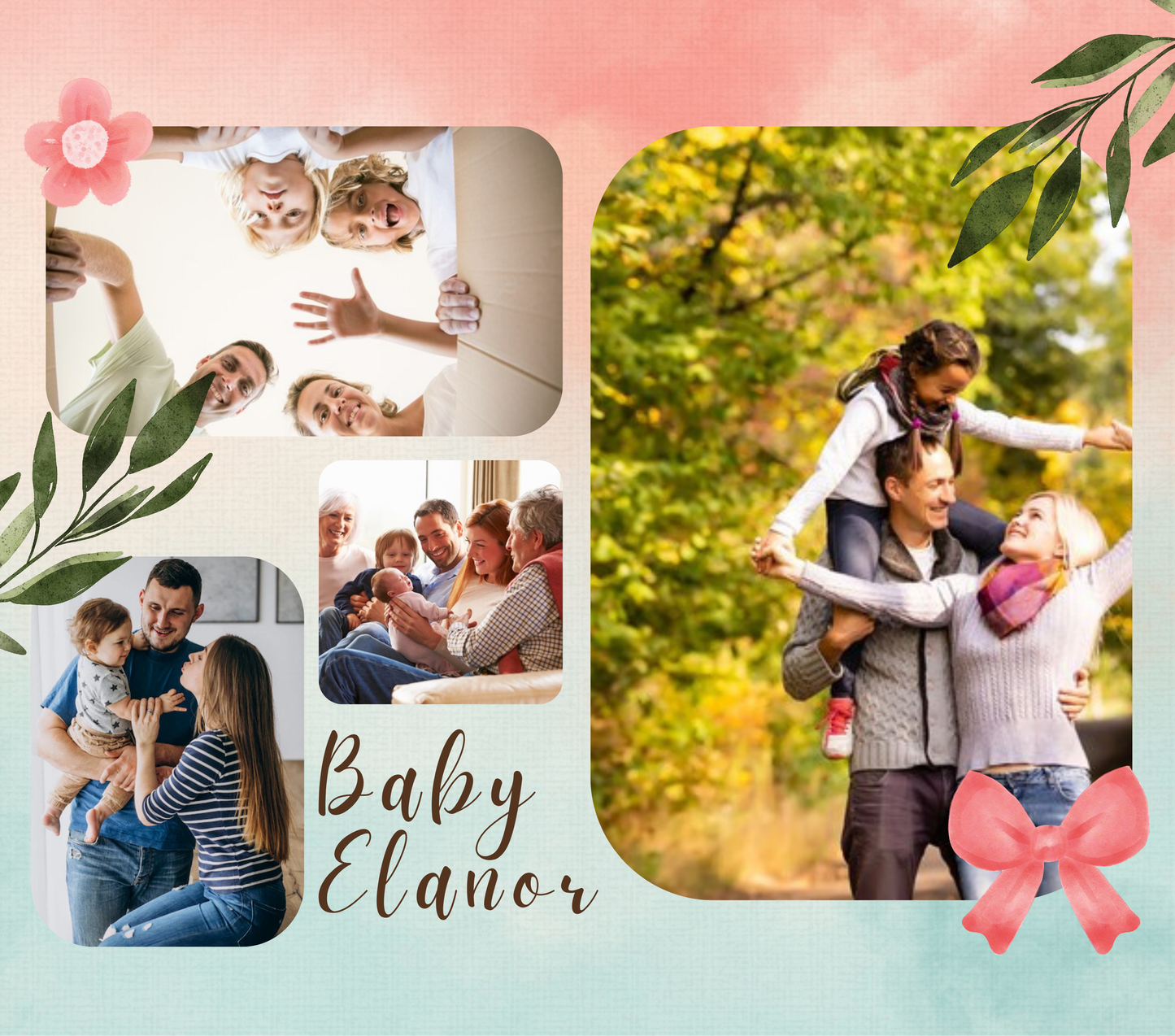 4 Image Photo Slate With Text - Luxe-Custom-Designer