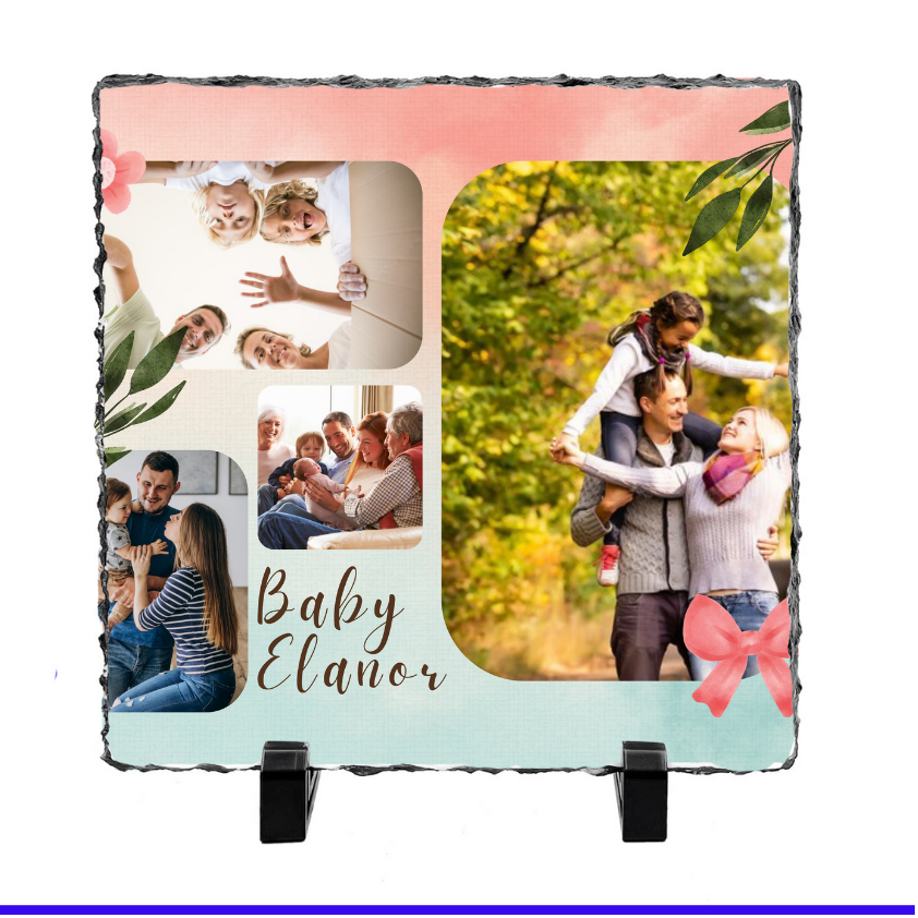4 Image Photo Slate With Text - Luxe-Custom-Designer