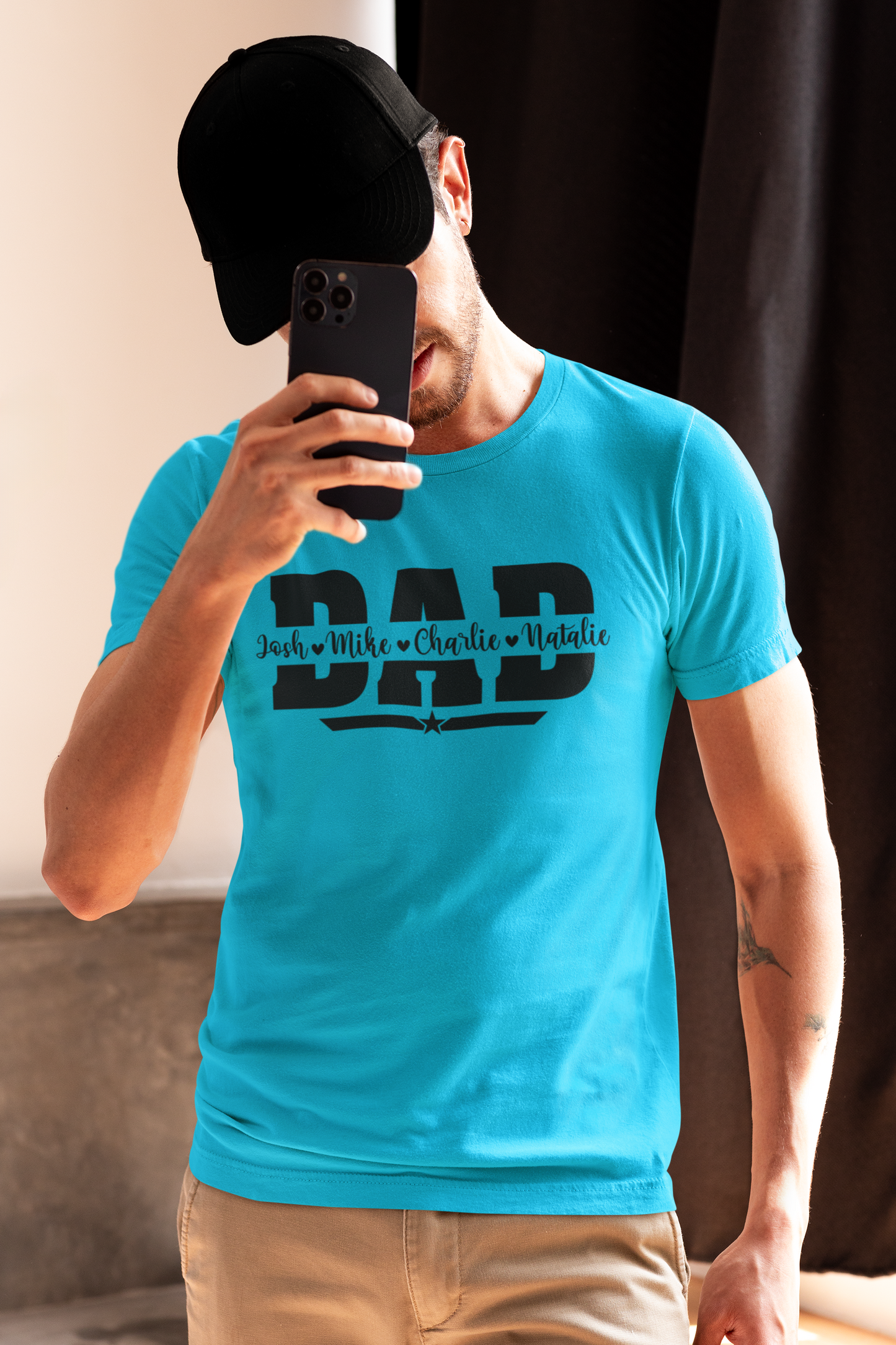 Dad T-Shirt with personalised names - Luxe Custom Designer