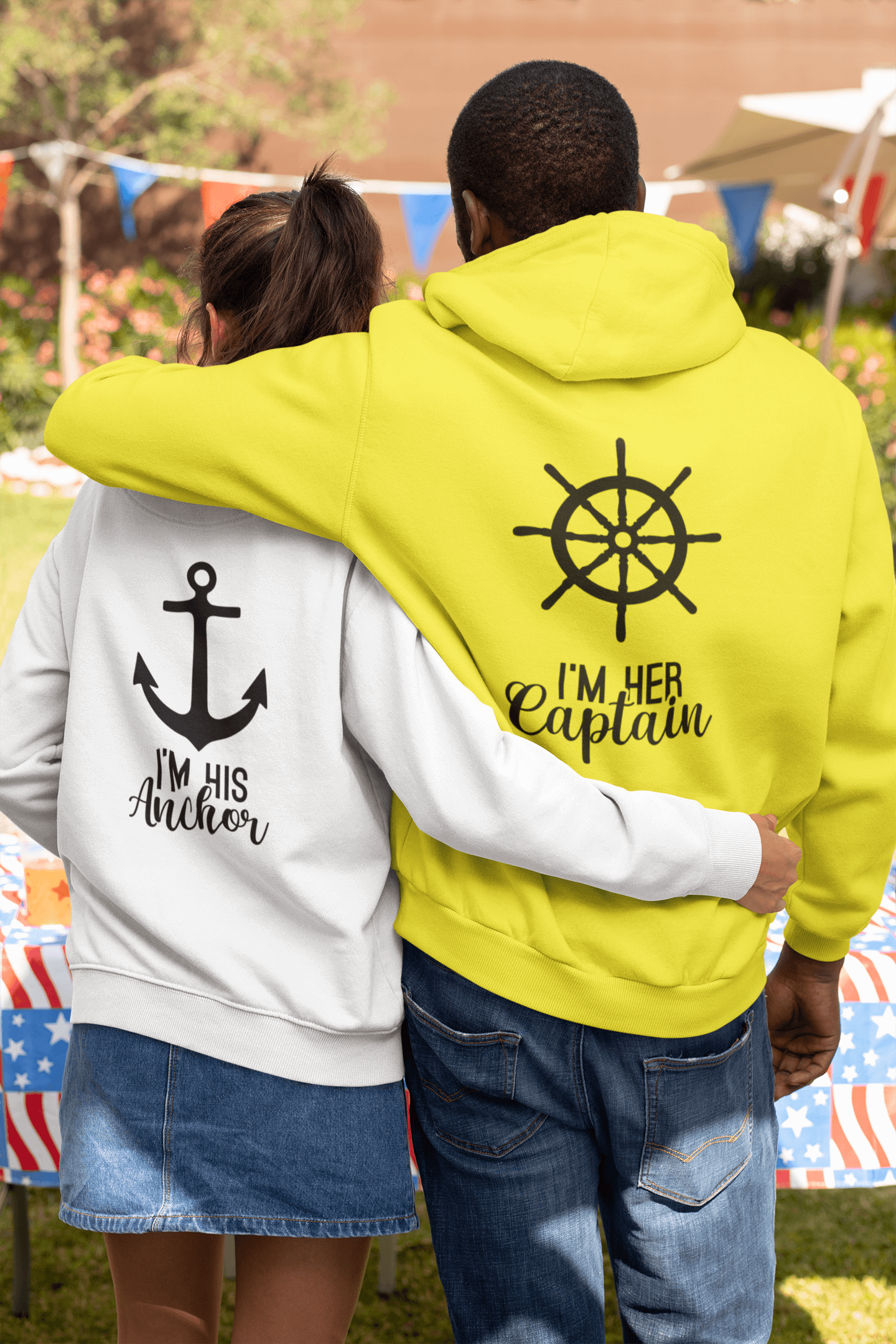 Captain and Anchor Matching Hoodies - Luxe-Custom-Designer