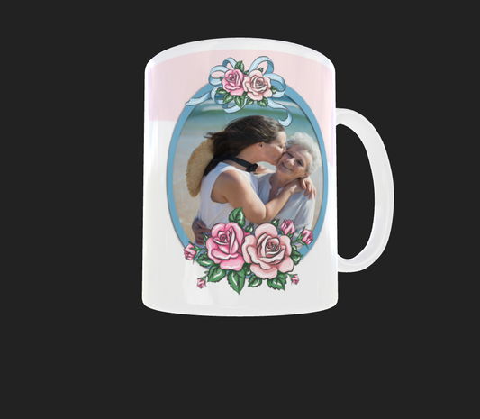 Pink & White Mothers day photo mug - Luxe-Custom-Designer