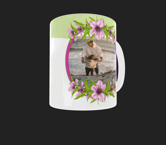 Mothers Day Pink rose photo mug - Luxe-Custom-Designer