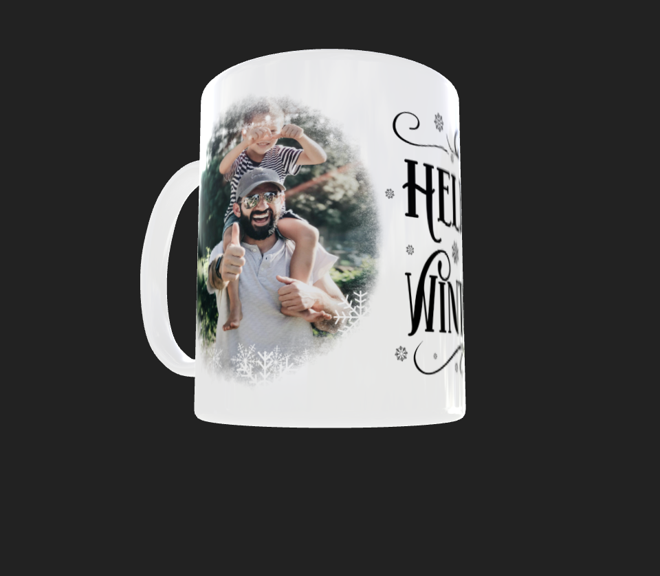 Hello Winter Mug 2 x Photo - Luxe-Custom-Designer