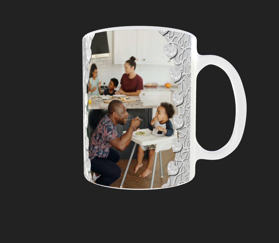 Silver Glitter pattern Photo Mug - Luxe-Custom-Designer