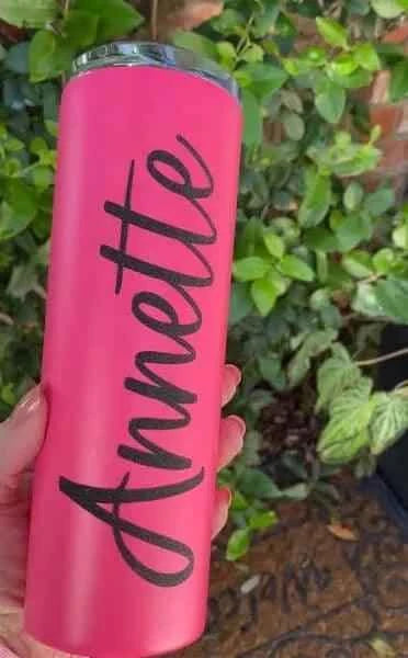 20oz Skinny Tumbler - Pink - Luxe Custom Designer