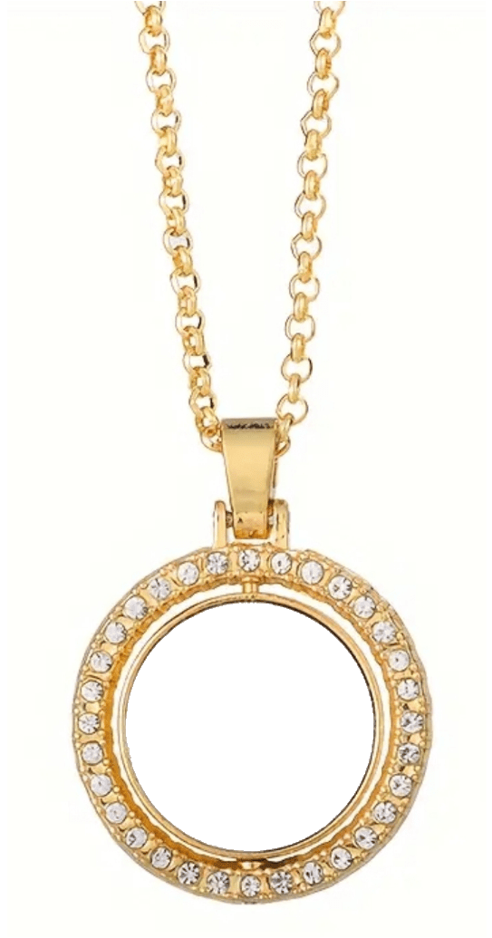 Gold Double Photo Pendant Necklace - Luxe-Custom-Designer