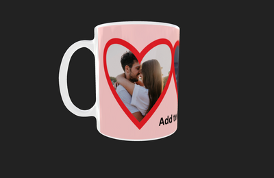Triple Heart Photo Mug - Luxe Custom Designer