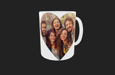 Double Heart Photo Mug - Luxe Custom Designer