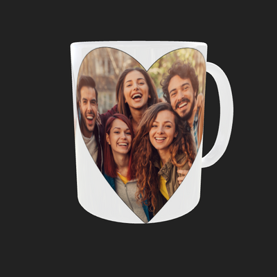 Double Heart Photo Mug