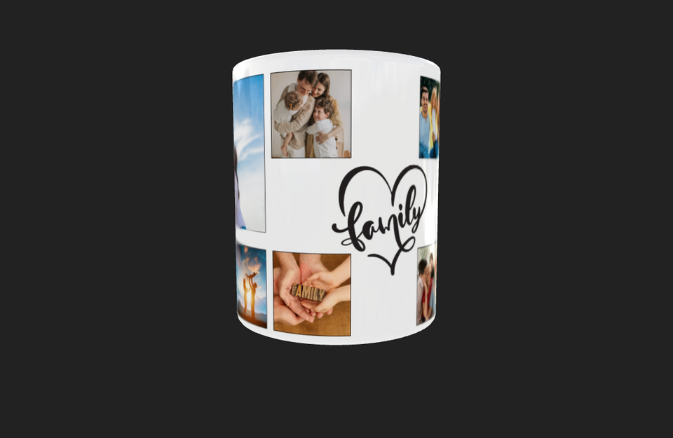 10 Panel Family Personalised Mug, 11 OZ Ceramic - Luxe Custom Designer