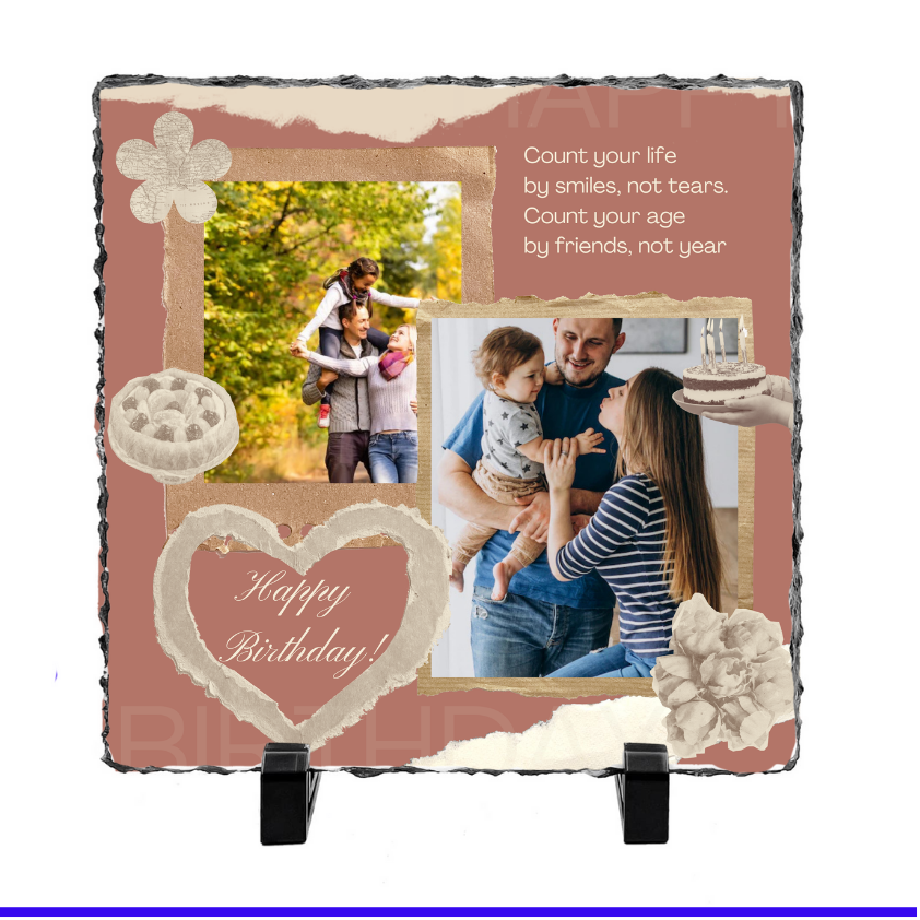 2 Image Birthday Slate - Luxe Custom Designer