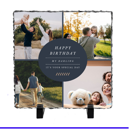 Happy Birthday 4 Image Slate - Luxe-Custom-Designer