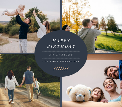 Happy Birthday 4 Image Slate - Luxe-Custom-Designer