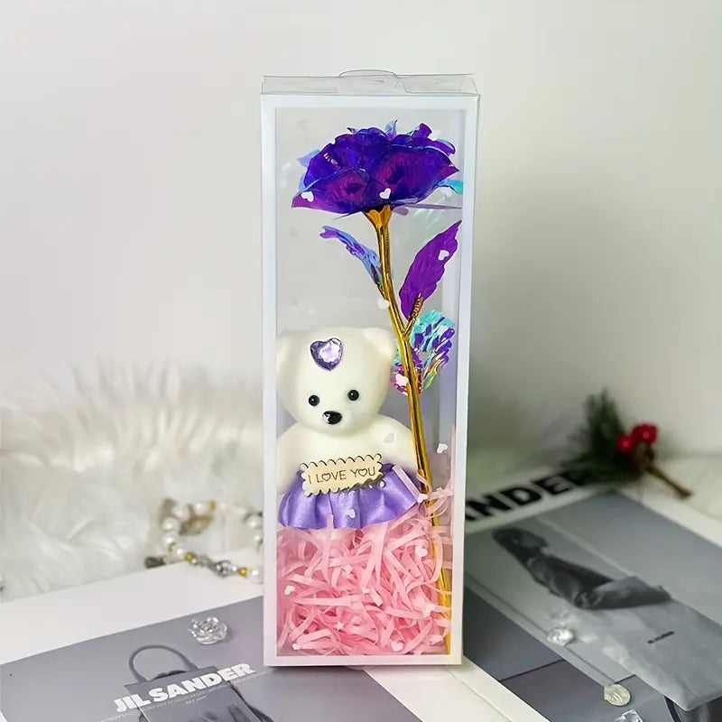 Charming Bear Rose Gift Box - Luxe-Custom-Designer
