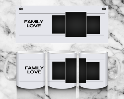 3 panel family mug - Luxe Custom Designer
