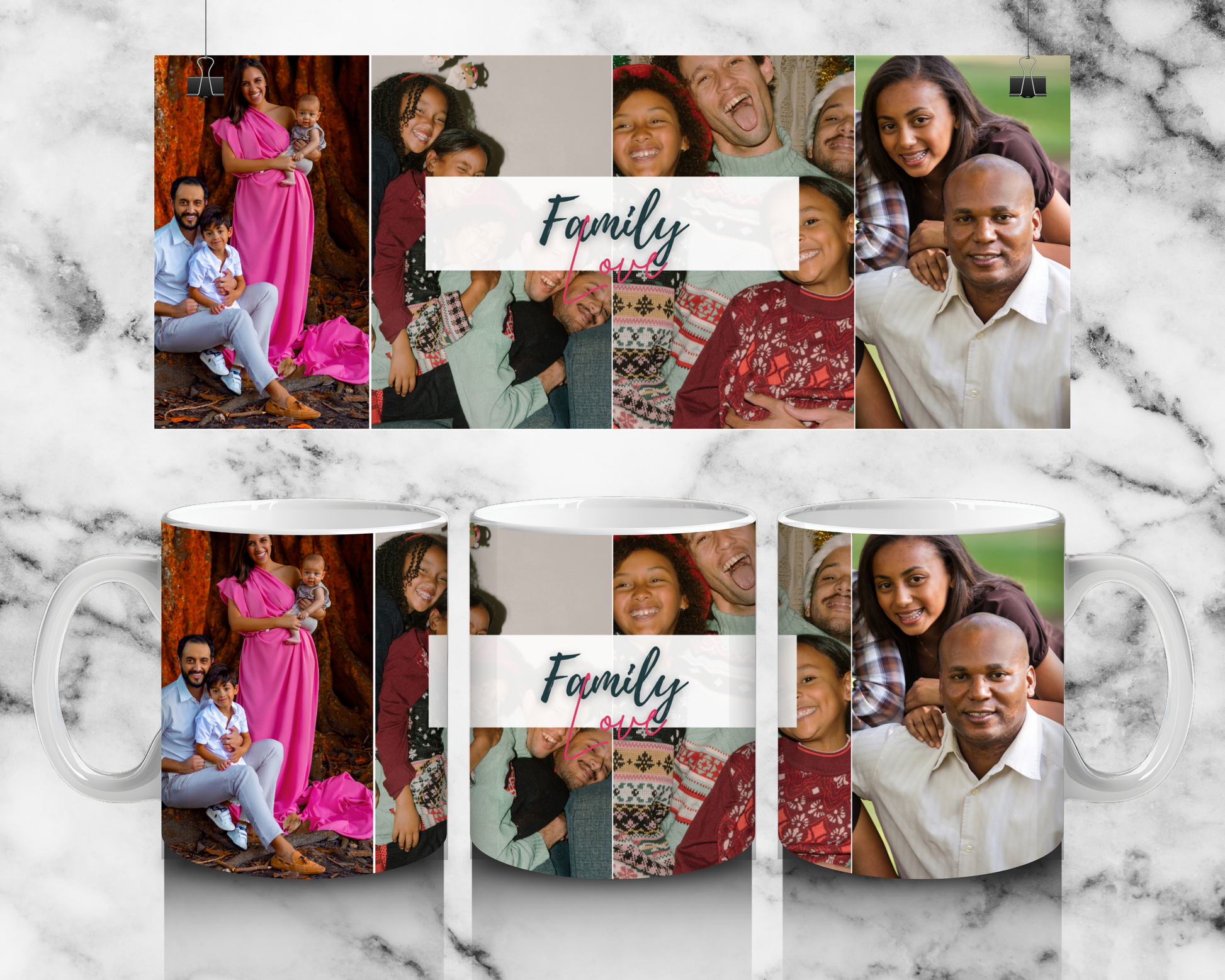 4 Panel Family Mug - Luxe-Custom-Designer