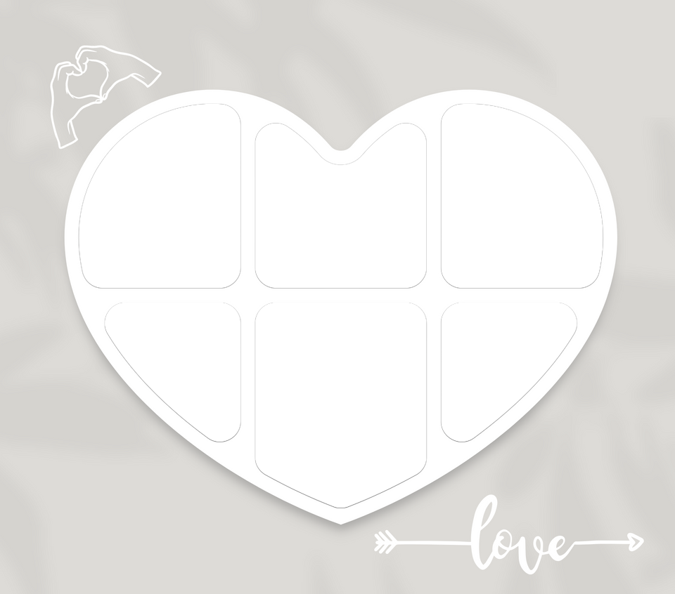 6 Image Heart Photo Slate - Luxe Custom Designer