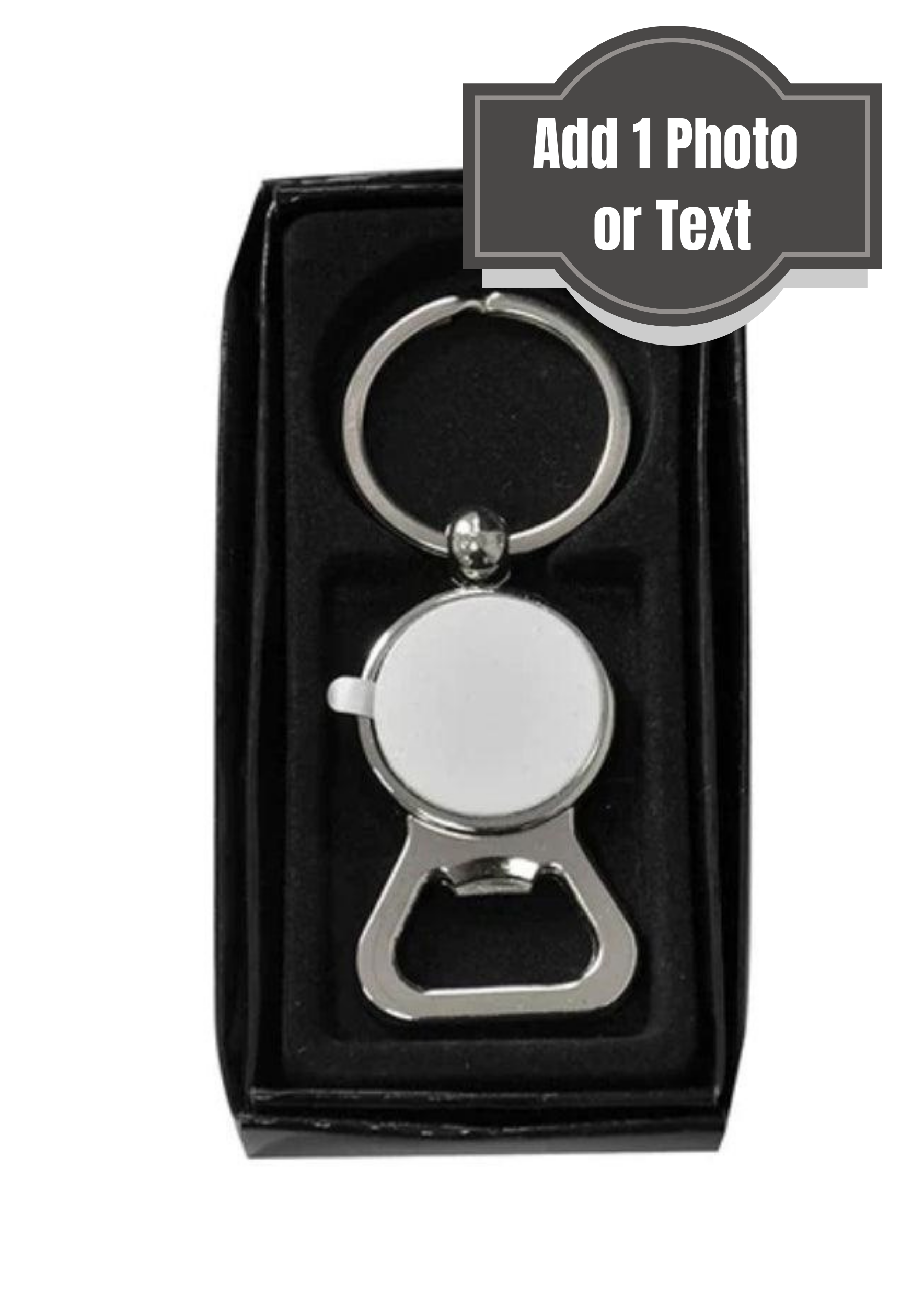Metal silver circle keyring - Luxe-Custom-Designer