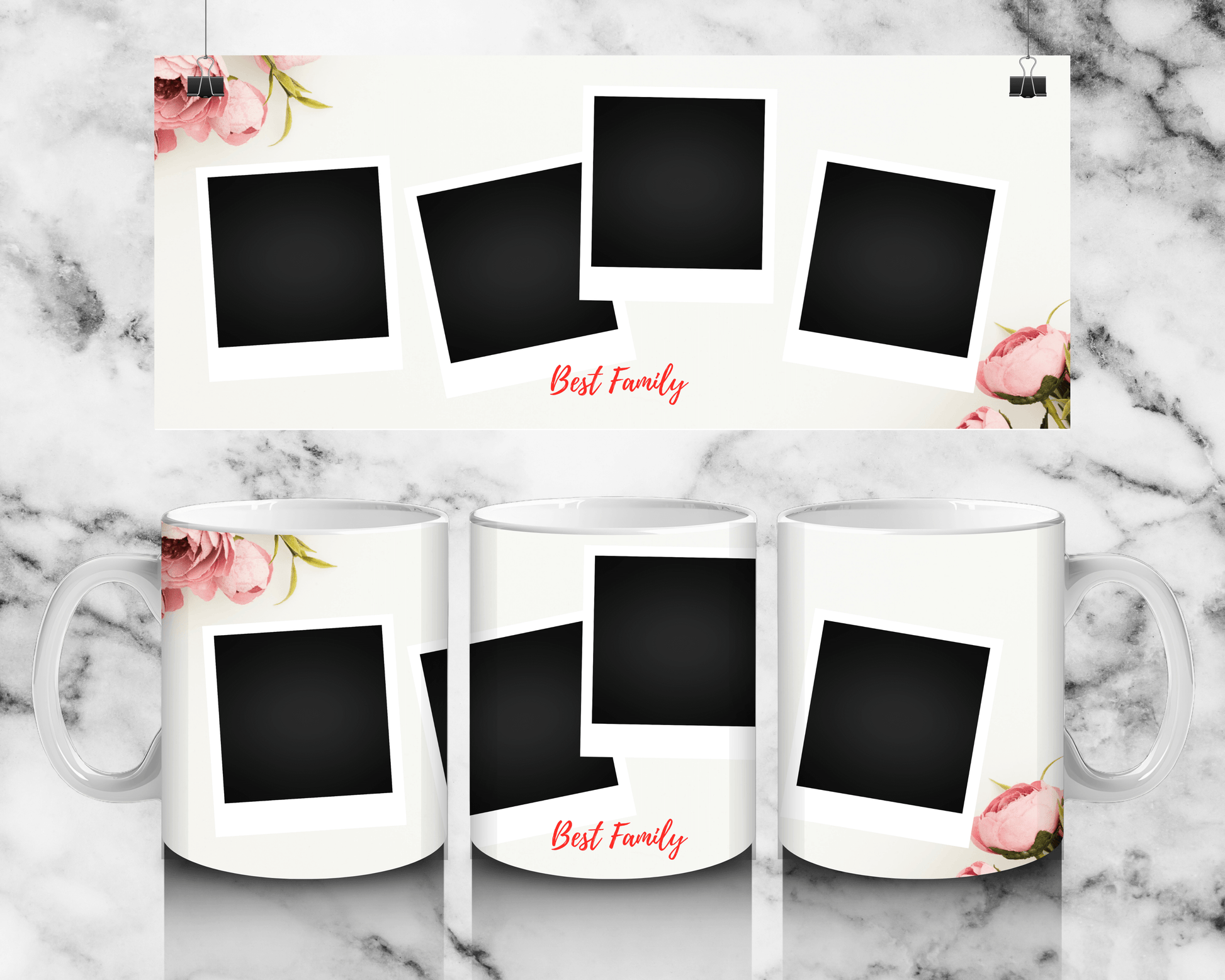 4 Panel Photo Mugs Family - Luxe-Custom-Designer