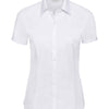 Women's short sleeve herringbone shirt