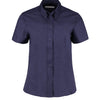 Women's corporate Oxford blouse short-sleeved (tailored fit)