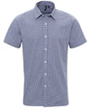 Microcheck (Gingham) short sleeve cotton shirt