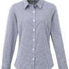 Women's Microcheck (Gingham) long sleeve cotton shirt