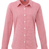 Women's Microcheck (Gingham) long sleeve cotton shirt