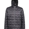 Box quilt hooded jacket