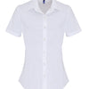 Women's stretch fit cotton poplin short sleeve blouse
