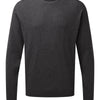 Crew neck cotton-rich knitted sweater