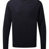 Crew neck cotton-rich knitted sweater