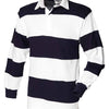 Sewn stripe long sleeve rugby shirt