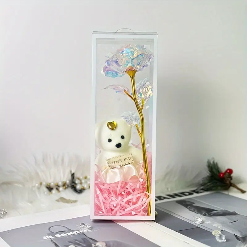 Charming Bear Rose Gift Box - Luxe-Custom-Designer