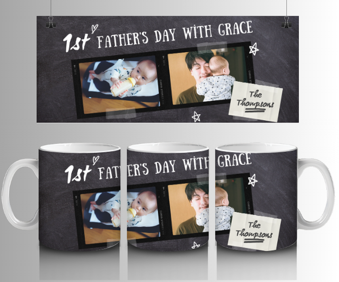 1st Fathers Day Photo Mug - Luxe Custom Designer