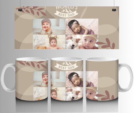 4 Image worlds best dad mug - Luxe Custom Designer