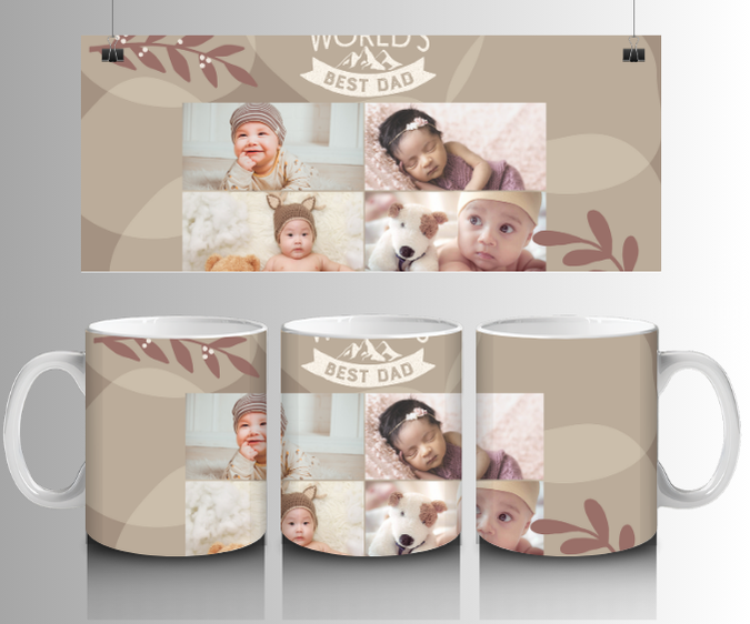 4 Image worlds best dad mug - Luxe Custom Designer