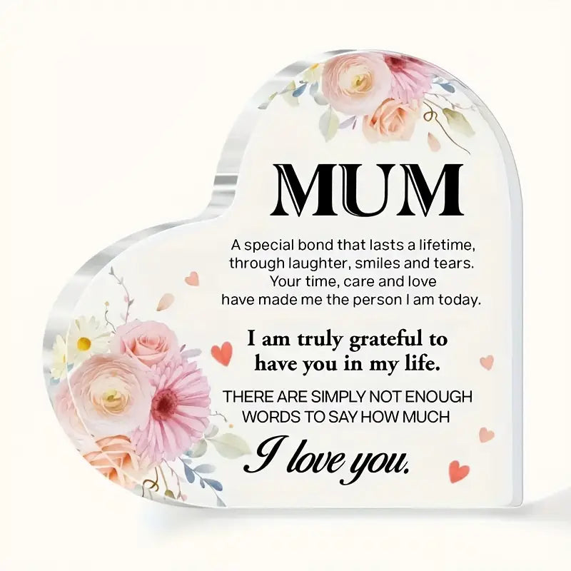 I LY Mum Plaque 10cm