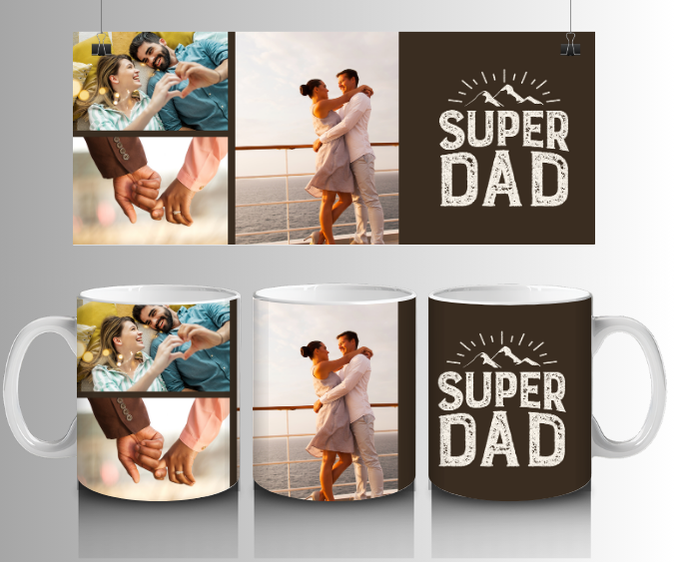 4 Image Photo DAD Mug - Luxe Custom Designer