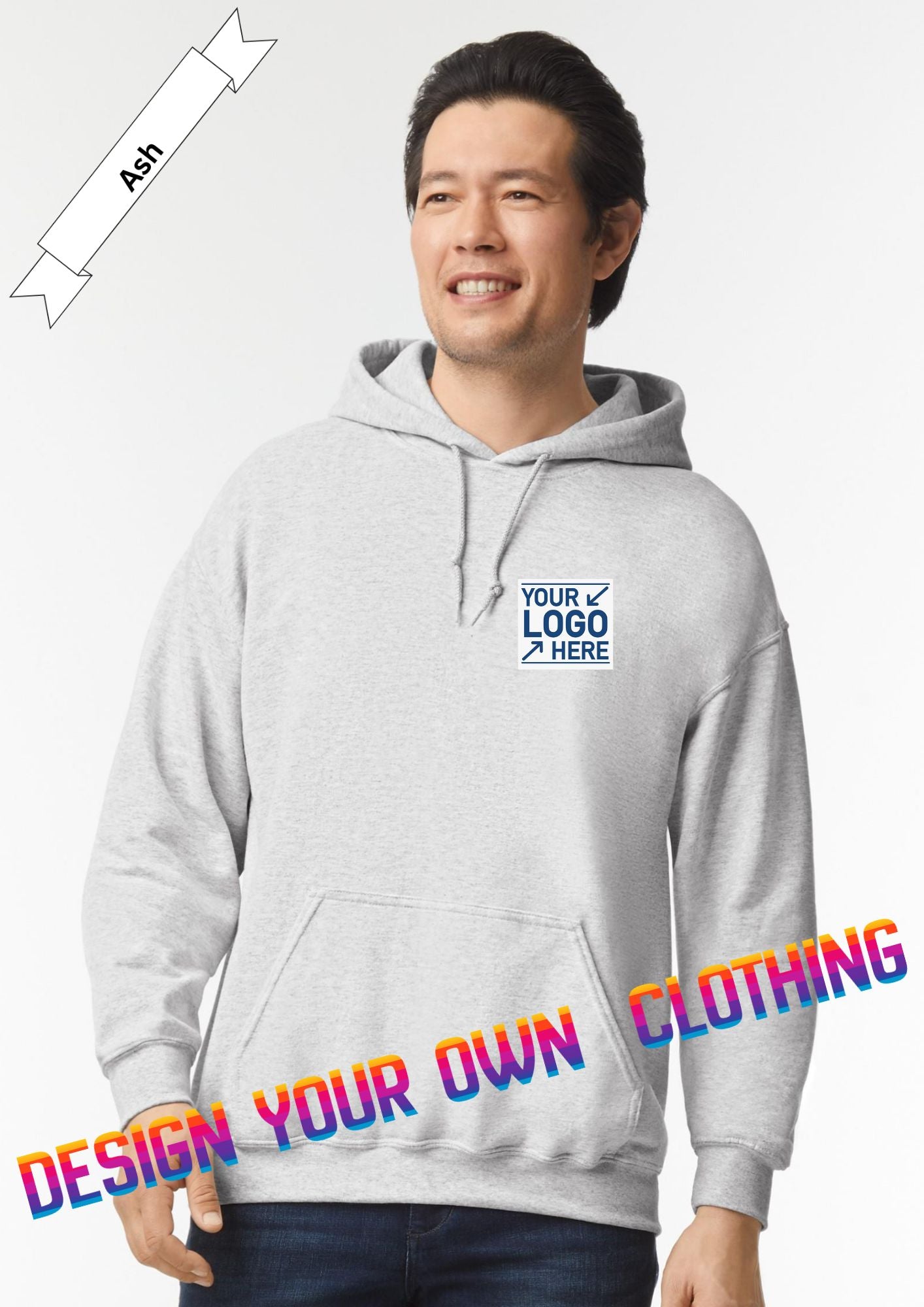 ASH, Heather Grey Hoodie - Luxe Custom Designer