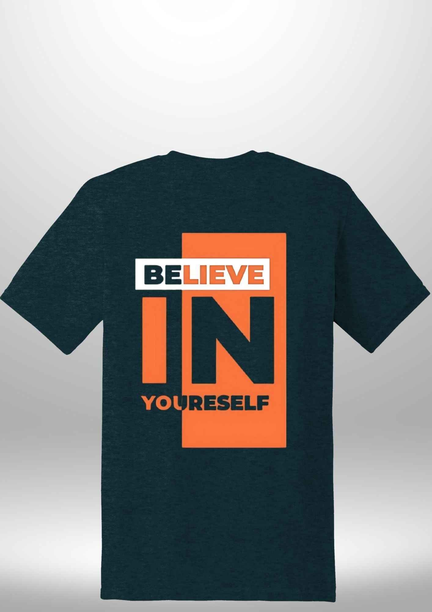 Red "Believe In Yourself" Luxe T-Shirt - Luxe Custom Designer