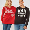 Adults Double Merry Christmas/Bah Humbug Christmas Jumper