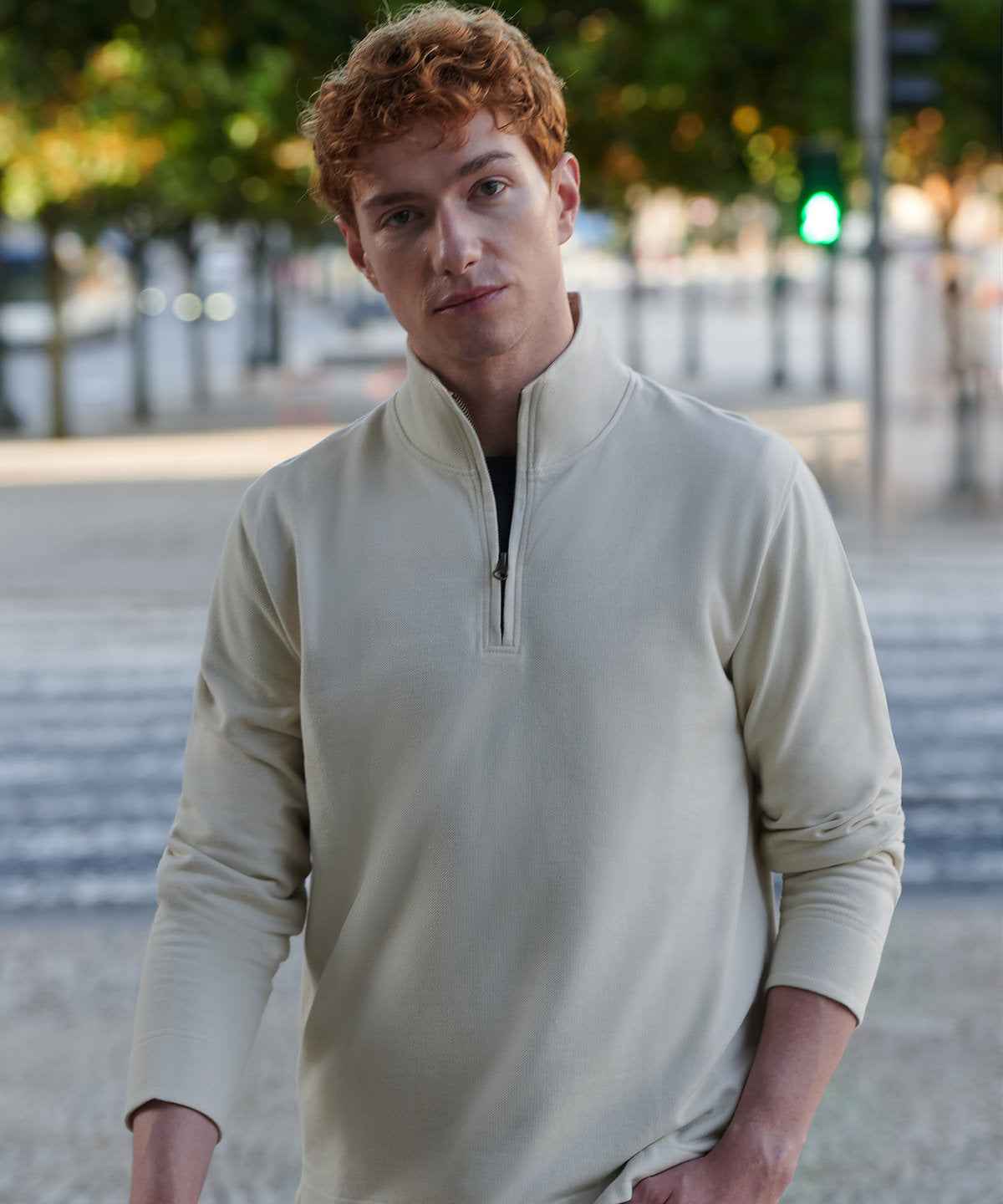 Premium piqué 1/4-zip top