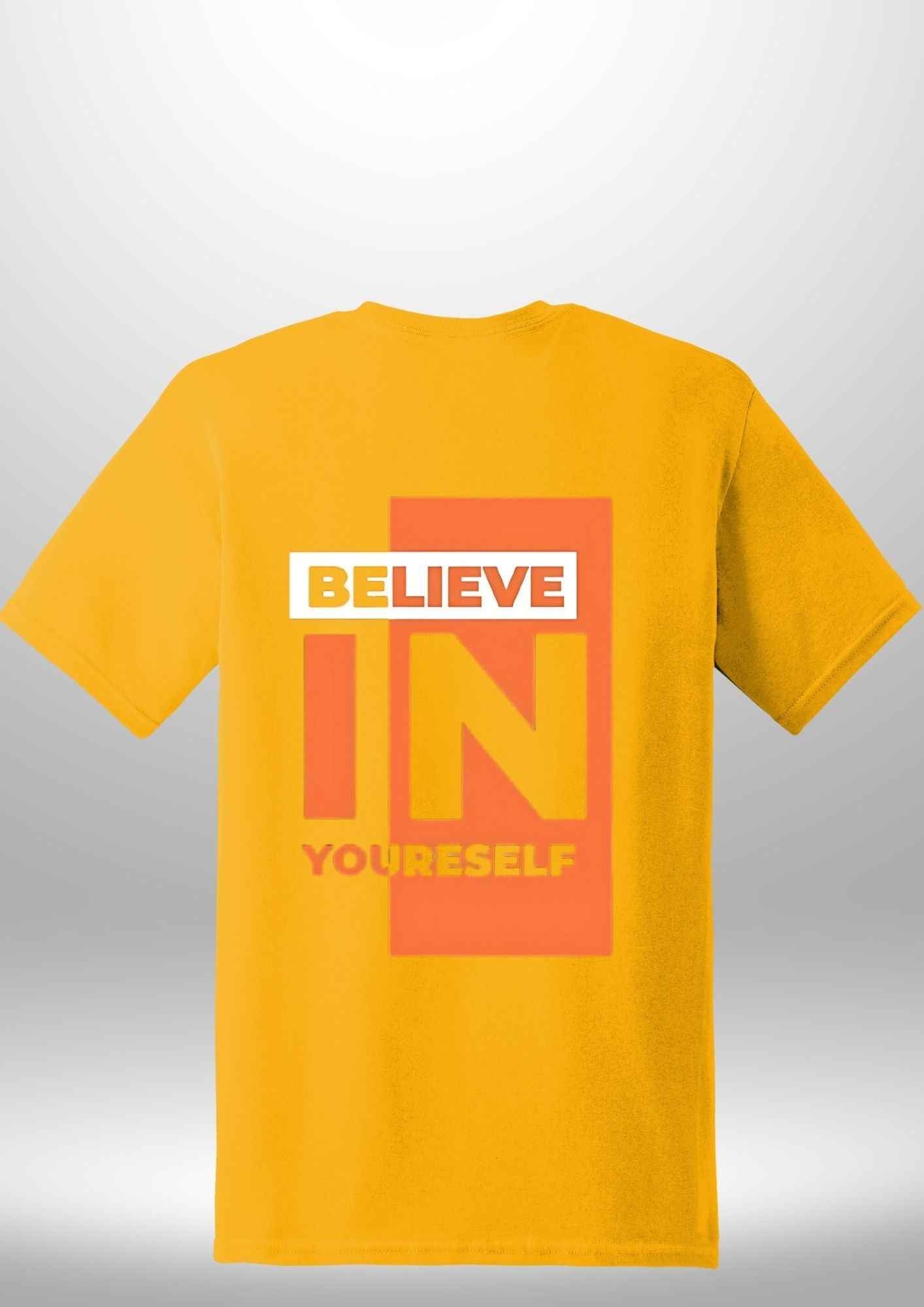 Red "Believe In Yourself" Luxe T-Shirt - Luxe Custom Designer