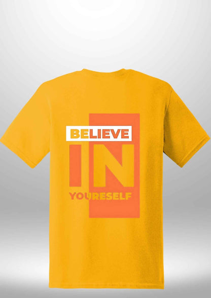 Red "Believe In Yourself" Luxe T-Shirt - Luxe Custom Designer